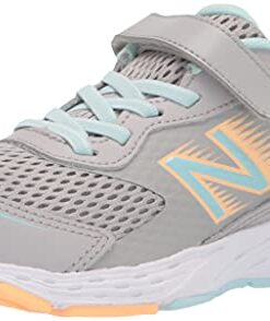 New Balance Kid’s 680 V6 Hook and Loop Running Shoe, Rain Cloud/Pale Blue Chill/Light Mango, 9 Wide Toddler