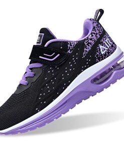 PERSOUL Air Shoes for Boys Girls Kids Children Tennis Sports Athletic Gym Running Sneakers (Violet Size 7 Toddler)