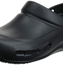 Crocs Unisex Adult Men’s and Women’s Bistro Clog | Slip Resistant Work Shoes , Black, 11