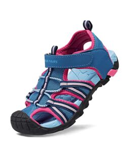 DREAM PAIRS Unisex-Child 170813-K Outdoor Summer Sandal Navy Fuchsia Mint – 2 Little Kid