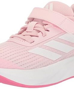 adidas Duramo SL Elastic Lace Sneaker, Clear Pink/White/Pink Fusion, 12 US Unisex Little Kid