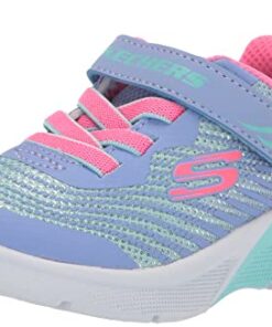 Skechers Kids Girl’s Microspec – Rejoice Racer Sneaker, Lavender/Multi, 13 Little Kid