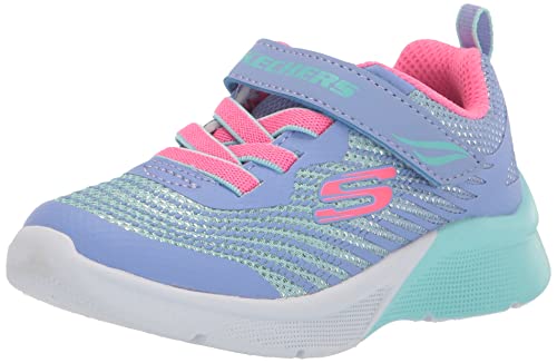 Skechers Kids Girl’s Microspec – Rejoice Racer Sneaker, Lavender/Multi, 13 Little Kid