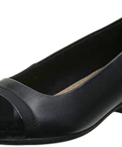 Clarks womens Juliet Monte Pump, Black Leather/Synthetic, 9 Wide US