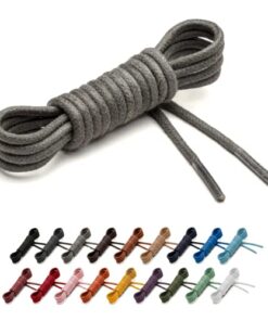 Benchmark Basics Slate Gray 33″ Round Waxed Cotton Shoelaces | 2mm (5/64”) Width (33 Inches, Slate Gray)