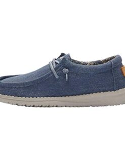 Hey Dude Boy’s Wally Youth Blue Size 2 | Boy’s Shoes | Boy’s Lace Up Loafers | Comfortable & Light-Weight