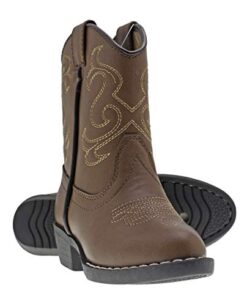 Canyon Trails Kids’ Lil Cowboy Pointed Toe Classic Western Boots (Toddler/Little Kid (1 US Little Kid, Brown)