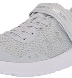 Under Armour Girls Pursuit 3 Alternate Closure Running Shoe, Halo Gray (100)/Metallic Silver, 13 Little Kid