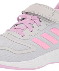 adidas Duramo 10 Running Shoe, Dash Grey/Beam Pink/Bliss Lilac (Cross Strap), 1 US Unisex Little Kid