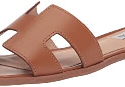 Steve Madden Women’s Hadyn Sandal, Cognac Leather, 8