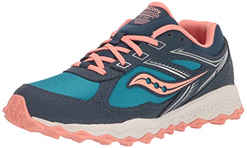 Saucony Cohesion TR14 Lace to Toe Sneaker, Navy/Teal/Coral, 2.5 US Unisex Big Kid
