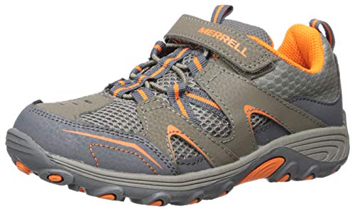 Merrell Trail Chaser Hiking Sneaker, Gunsmoke/Orange, 6 US Unisex Big Kid