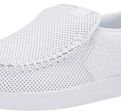 DC Men’s Villain 2 Casual Slip On Skate Shoe Slipper, White, 12 D M US