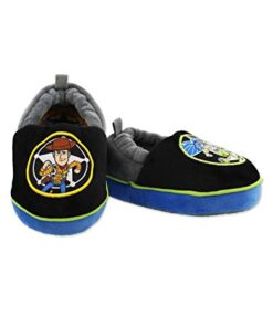 Disney Toy Story Woody Buzz Boys Toddler A-Line Slippers (11-12 M US Little Kid, Black)