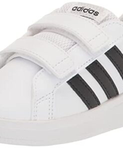adidas Kids Grand Court 2.0 Tennis Shoe, FTWR White/Core Black/Core Black (Cross Strap), 9 US Unisex Toddler