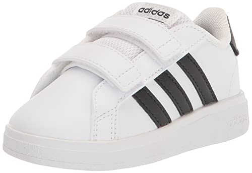 adidas Kids Grand Court 2.0 Tennis Shoe, FTWR White/Core Black/Core Black (Cross Strap), 9 US Unisex Toddler