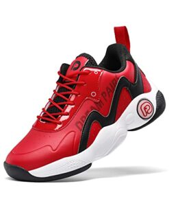 DREAM PAIRS Unisex-Child Basketball Low – Top Sports Shoes, Kids Fashion Sneakers, Red/Black – 2 Little Kid (SDBS221K)