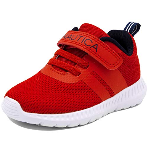 Nautica Kids Boys Fashion Sneaker Athletic Running Shoe with Strap for Toddler and Little Kids-Towhee-Red-8