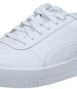 PUMA womens Carina Sneaker, Puma White-puma White-puma Silver, 9.5 US