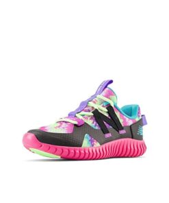 New Balance Girls PLAYGRUV V2 Bungee Sneaker, Hi-Pink/Black/Cosmic Rose, 8.5 Toddler