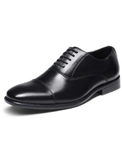 Bruno Marc Mens Dress Shoes – Formal Classic Cap Toe Lace-up Oxfords Shoes, Black-6-13(DP-06)