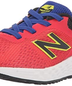 New Balance Kid’s Fresh Foam Arishi V2 Bungee Running Shoe, Neo Flame/Black/Lemonade, 1 Wide Little Kid