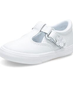 Keds Daphne Mary Jane Flat, White Leather, 10 Wide US Unisex Little_Kid