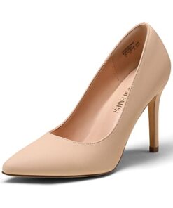 DREAM PAIRS Womens High Heel Pump Shoes, Nude Nubuck – 11 (Heel Pump)