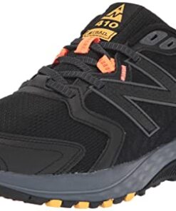 New Balance Men’s 410 V7 Running Shoe, Black/Grey/Orange, 12 X-Wide