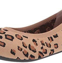 Amazon Essentials Women’s Knit Ballet Flat, Brown/Leopard Print, 8.5