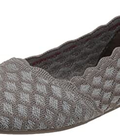 Skechers womens Cleo ? Honeycomb Ballet Flat, Dark Taupe, 7.5 US