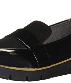 Dr. Scholl’s Shoes Women’s Webster Slip On Loafer, Black Patent/Microfiber, 9.5 Wide US