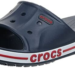 Crocs Unisex Bayaband Slides | Slide Sandals, Navy/Pepper, 10 Men/12 Women