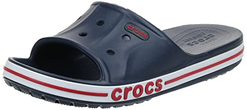 Crocs Unisex Bayaband Slides | Slide Sandals, Navy/Pepper, 10 Men/12 Women