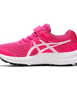 ASICS Kid’s Contend 7 Pre-School Running Shoes, K13, Pink GLO/White