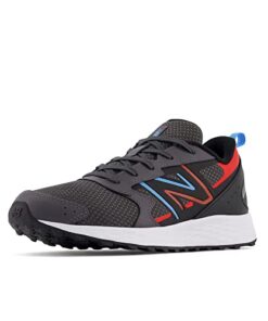 New Balance Kid’s Fresh Foam 650 V1 Lace-up Running Shoe, Magnet/Neo Flame/Vibrant Sky, 4 Big Kid