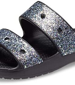 Crocs Classic Sandals, Black/Multi, 4 US Unisex Big Kid