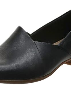 Clarks womens Juliet Palm Loafer, Black Leather, 7 Wide US