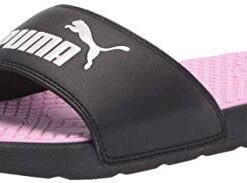 PUMA Women’s Cool Cat Slide Sandal, Black White-Pale Pink, 8 M US