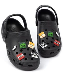 Minecraft Classic Clogs Sandals Kids Boys Game Charms Pool Beach Footwear Black