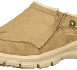 Skechers Women’s Easy Going-Latte-Twin Gore Slip-On Open Back Mule, tan, 8 M US