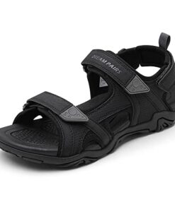 DREAM PAIRS Mens SDSA228M Hiking Water Beach Sport Outdoor Athletic Arch Support Summer Sandal – Black – 11