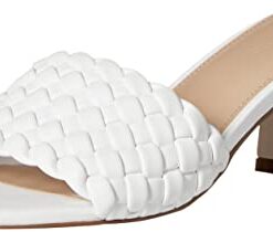 The Drop Women’s Paisley Woven Square Toe Block Heel Sandal, White, 8