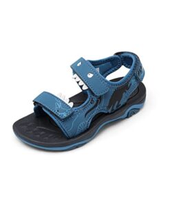 DREAM PAIRS Boys Girls SDAS226K Fashion Athletic Summer Sports Sandals Navy/Blue/Dinosaur Size 2 Little Kid