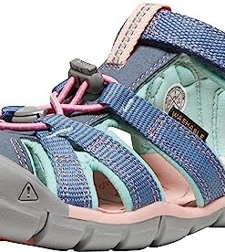 KEEN Seacamp 2 CNX Closed Toe Sandals, Flint Stone/Ocean Wave, 1 US Unisex Big Kid