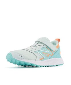 New Balance Girls Fresh Foam 650 V1 Hook & Loop Running Shoe, Light Surf/Peach Glaze/Surf, 1 Little Kid