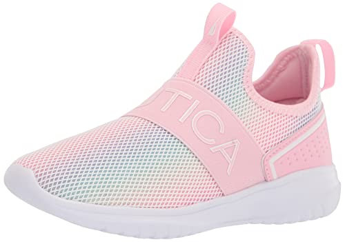 Nautica Kids Youth Athletic Fashion Sneaker Running Shoe Slip On- Boy – Girl Little Kid Big Kid-Aloise-Multi Pink Size-2