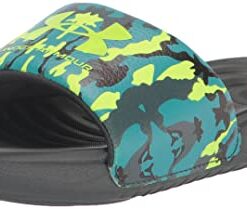 Under Armour Boy’s Ansa Graphic Fixed Strap Slide Sandal, (300) Lime Surge/Pitch Gray/Lime Surge, 7 Big Kid