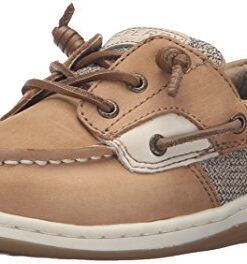 Sperry girls Songfish Boat Shoe, Linen/Oat, 3.5 Big Kid US