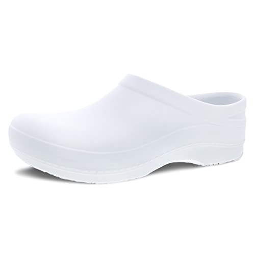 Dansko Women’s Kaci Occupational Mule Clog – Lightweight and Slip Resistant Made with Bio-Based EVA for Long-Lasting Wear – Great for Healthcare, Food Service, Landscaping White 8.5-9 M US